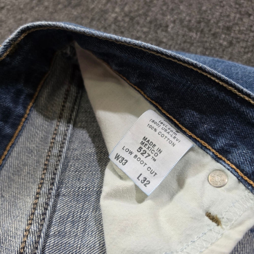 Levi's 527 Low Boot Cut Jeans Mens 33x32 Blue Denim Slim Fit Casual Classic - Picture 3 of 9